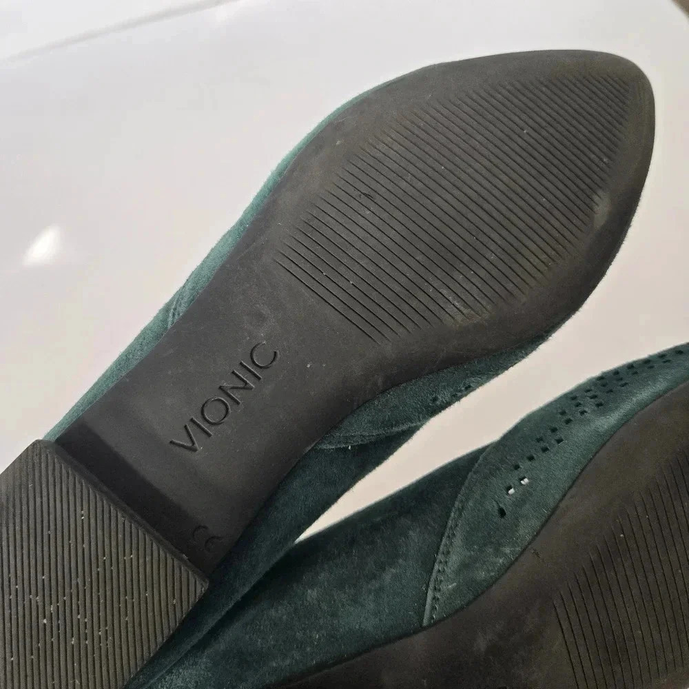Vionic Gem Posey Ballet Flat Green Perforated Sue… - image 6